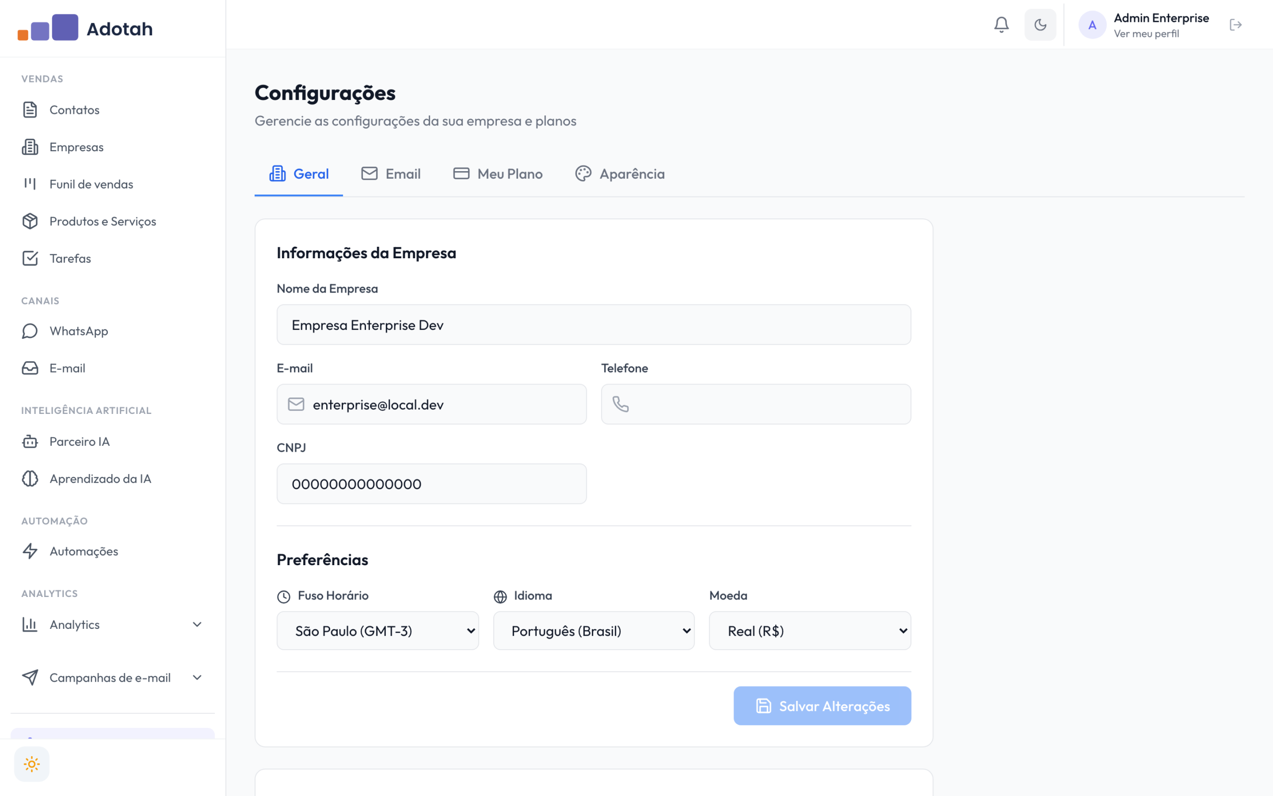 config geral