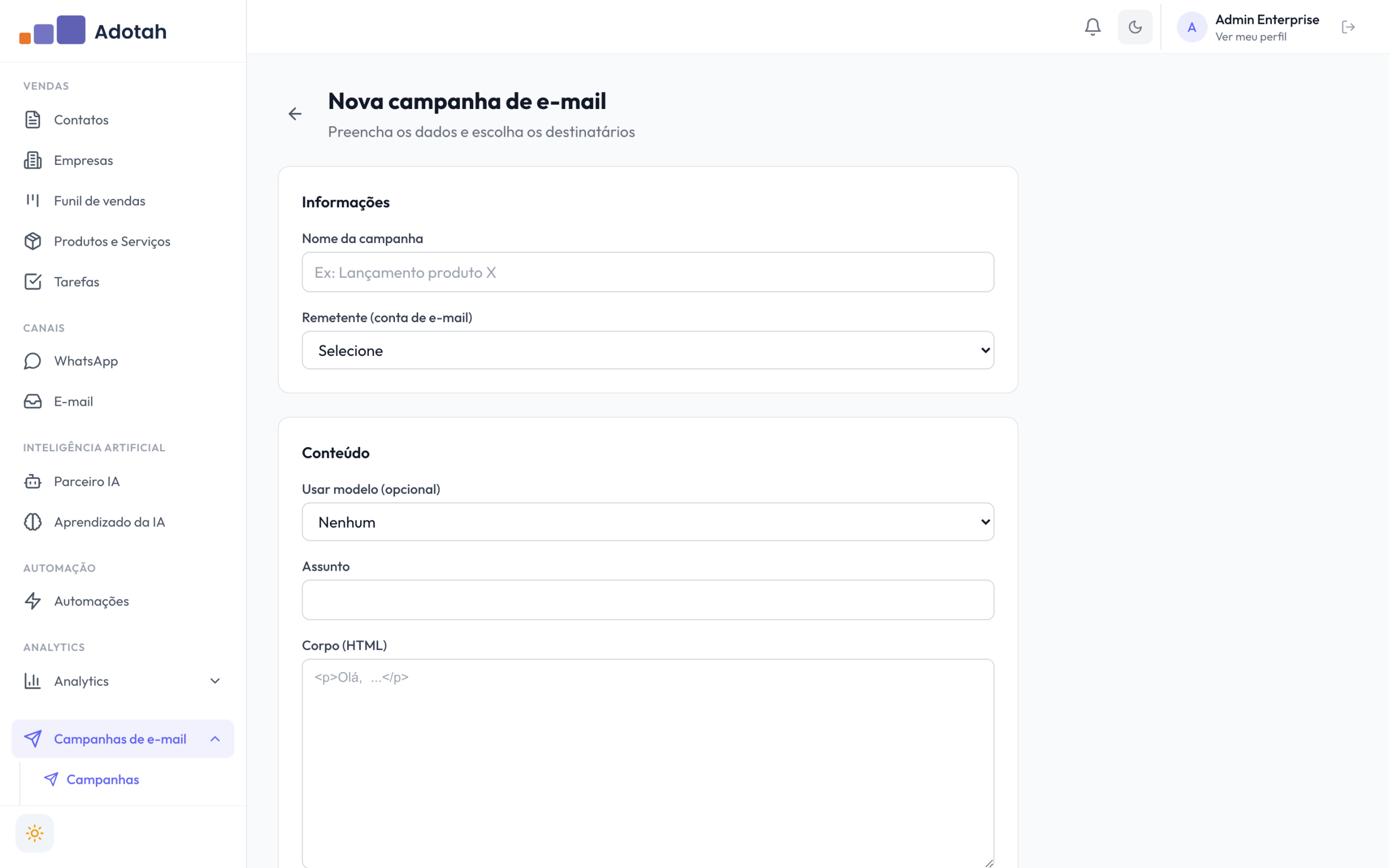 email campanha detalhe