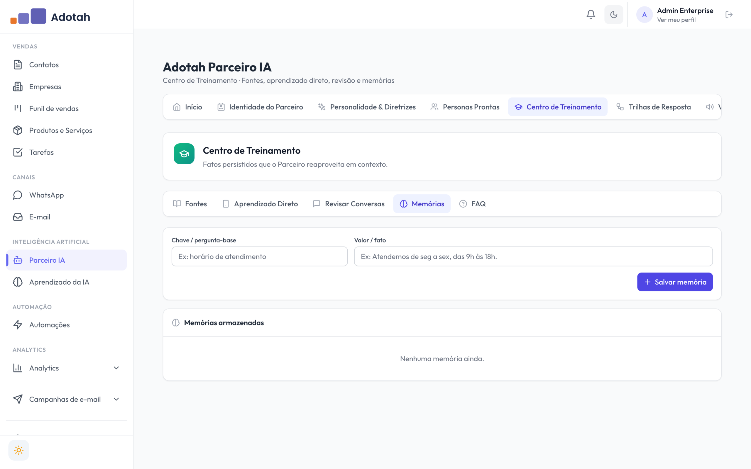 parceiro ia memorias faq